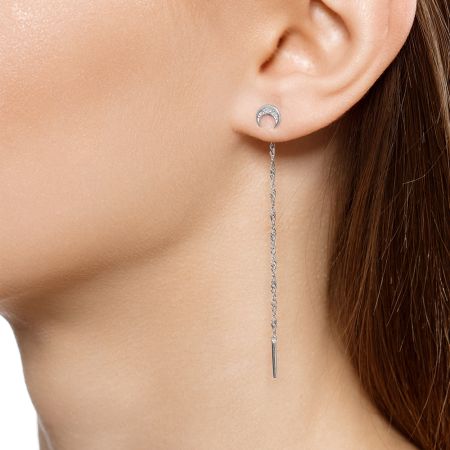 Серьги с 8 бриллиантами из белого золота 132554