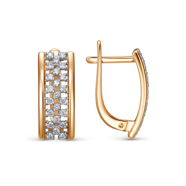 Серьги с 46 бриллиантами 0.322 карат из красного золота 141360