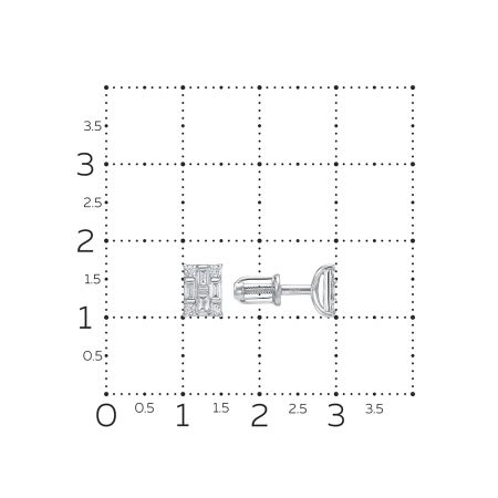 Серьги-пусеты с 16 бриллиантами из белого золота 126427