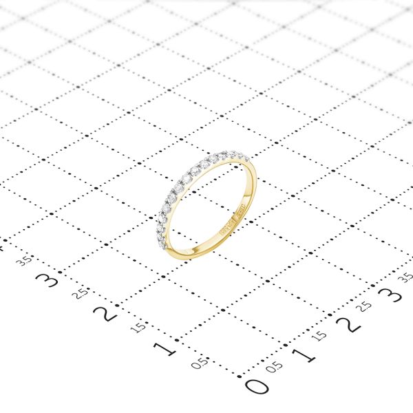 Кольцо с 15 бриллиантами 0.18 карат из лимонного золота 55793