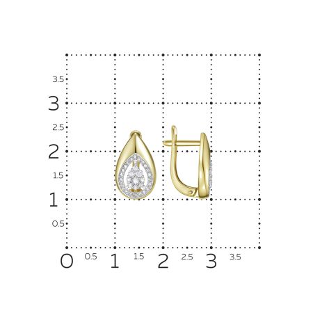 Серьги с 62 бриллиантами из лимонного золота 133243