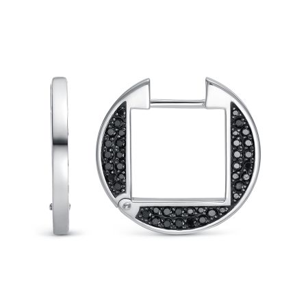 Серьги с 80 черными бриллиантами из белого золота 140784