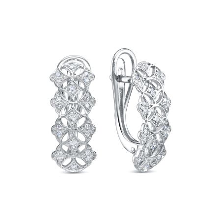 Серьги с 42 бриллиантами из белого золота 142837