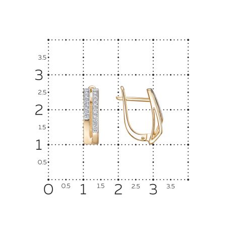 Серьги с 34 бриллиантами 0.17 карат из красного золота 129579