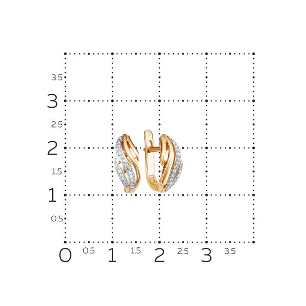 Серьги с 40 бриллиантами 0.12 карат из красного золота 53885