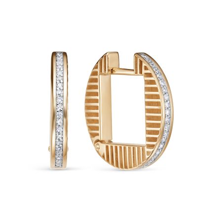 Серьги с 40 бриллиантами 0.2 карат из красного золота 140785