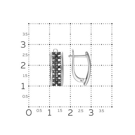 Серьги с 46 черными бриллиантами из белого золота 141363