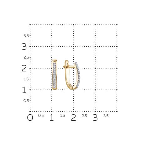 Серьги с 22 бриллиантами 0.11 карат из красного золота 110897