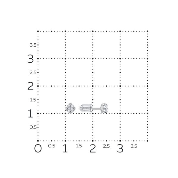 Серьги-пусеты с бриллиантами 0.218 карат из белого золота 148342
