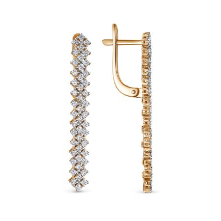 Серьги с 92 бриллиантами 0.644 карат из красного золота 141487