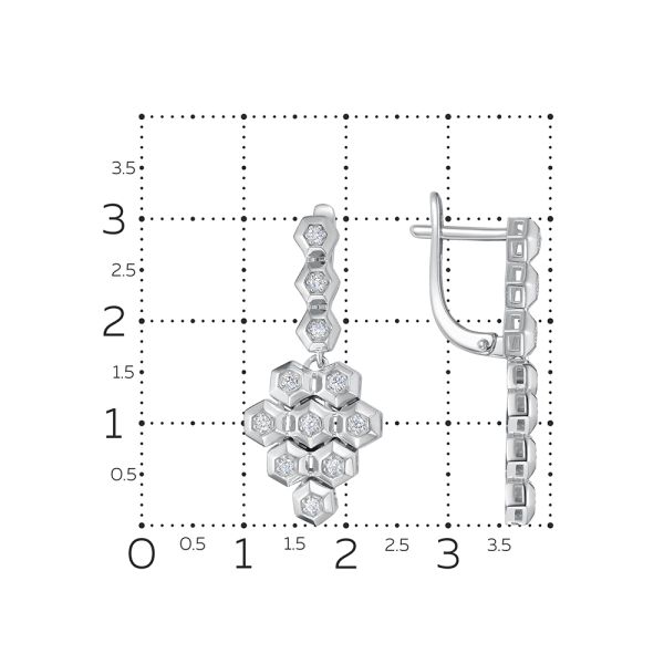 Серьги с 22 бриллиантами 0.308 карат из белого золота 123737