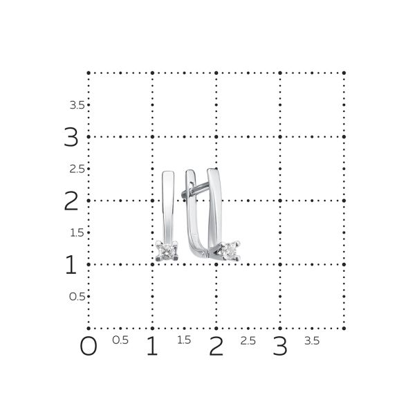 Серьги с бриллиантами 0.128 карат из белого золота 54197