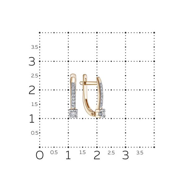 Серьги с 16 бриллиантами из красного золота 111344