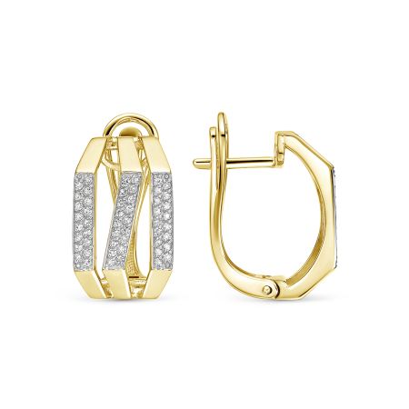 Серьги с 104 бриллиантами 0.416 карат из лимонного золота 140774