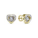 Серьги-пусеты с 30 бриллиантами из лимонного золота 134842