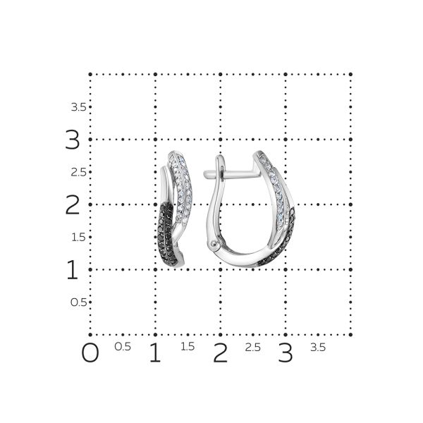 Серьги с бриллиантами из белого золота 99786