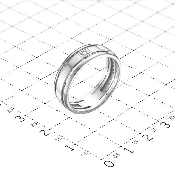 Кольцо с бриллиантом 0.024 карат из белого золота 61860