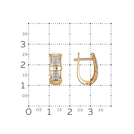 Серьги с 24 бриллиантами 0.168 карат из красного золота 141367 Серьги с 24 бриллиантами 0.168 карат из красного золота 141367