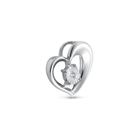 Подвеска с бриллиантом 0.007 карат из белого золота 143696