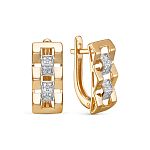 Серьги с 32 бриллиантами 0.16 карат из красного золота 138892