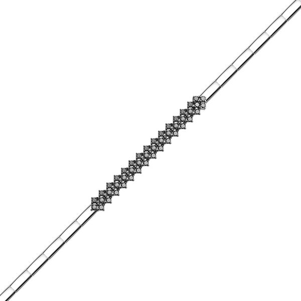 Браслет с 49 черными бриллиантами из белого золота 142993