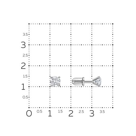 Серьги-пусеты с бриллиантами 1.06 карат из белого золота 72883
