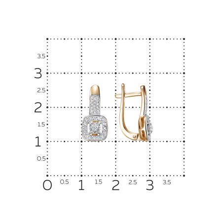 Серьги с 64 бриллиантами из красного золота 132569