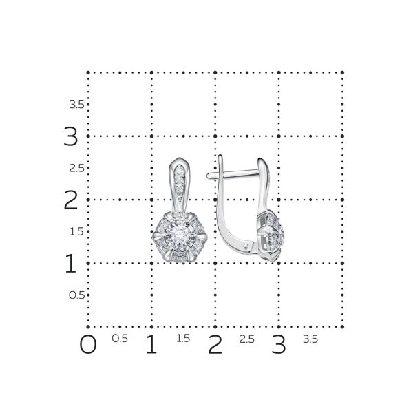 Серьги с 58 бриллиантами из белого золота 132532