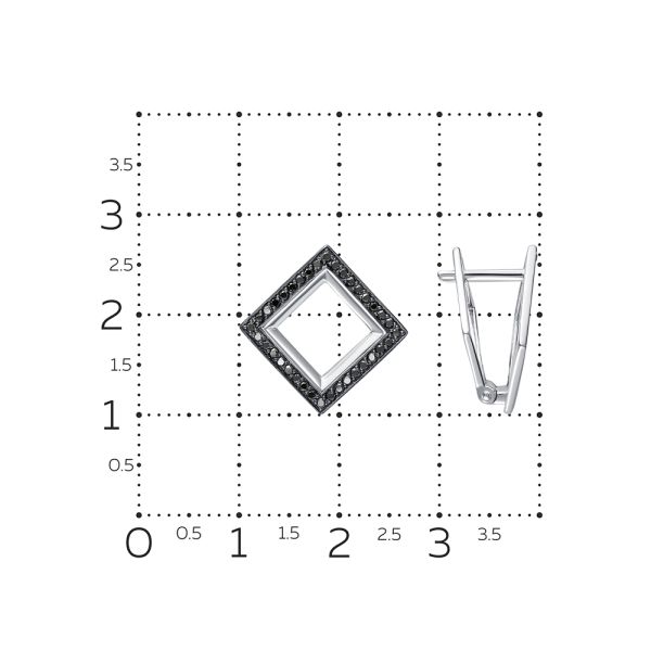 Серьги с 72 черными бриллиантами из белого золота 131474