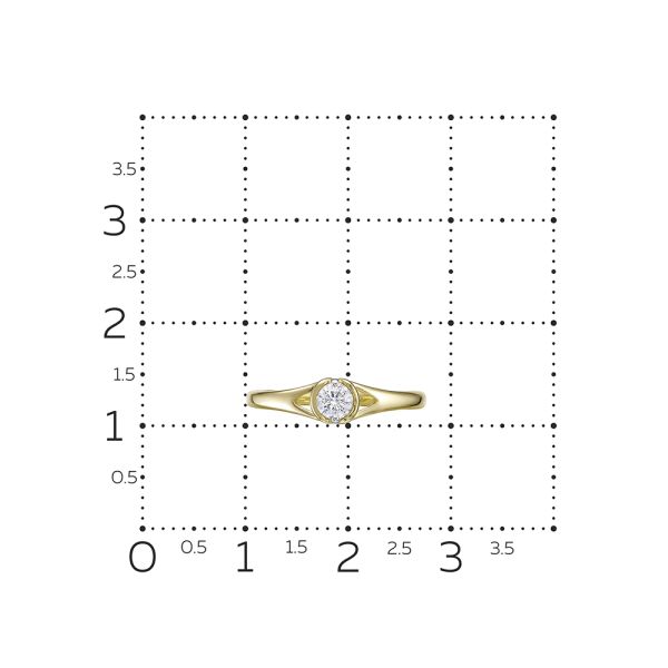 Кольцо с бриллиантом 0.205 карат из лимонного золота 114673