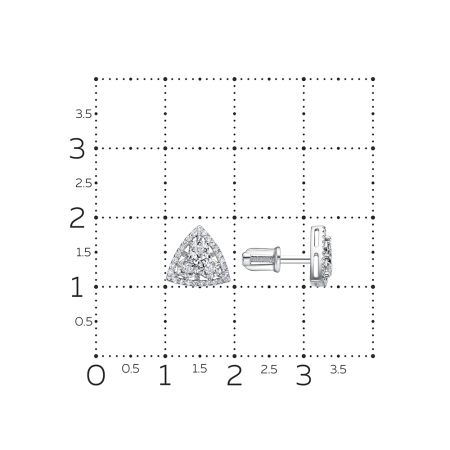 Серьги-пусеты с 60 бриллиантами из белого золота 132615
