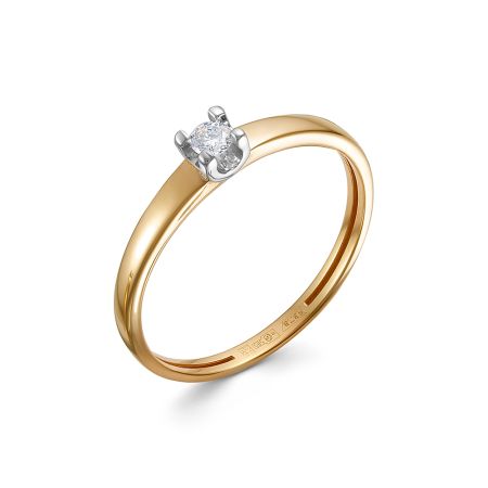 Кольцо с бриллиантом 0.062 карат из красного золота 140600