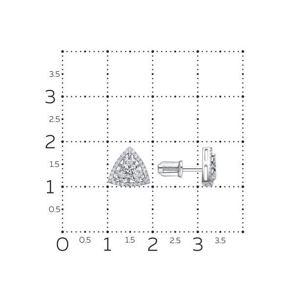 Серьги-пусеты с 60 бриллиантами из белого золота 132615