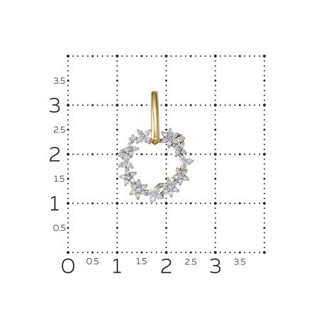 Подвеска с 56 бриллиантами из лимонного золота 144636