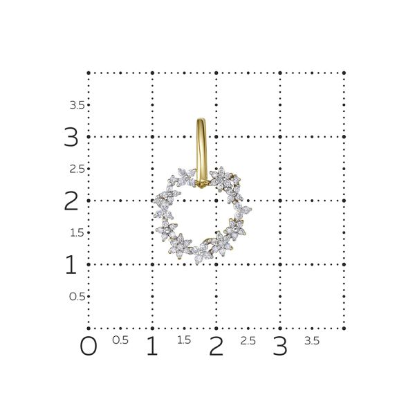 Подвеска с 56 бриллиантами из лимонного золота 144636