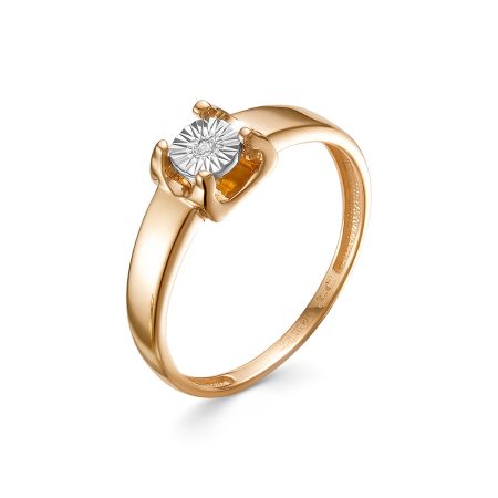 Кольцо с бриллиантом 0.015 карат из красного золота 144441