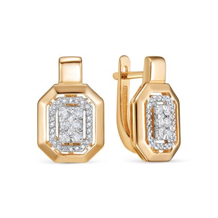 Серьги с 64 бриллиантами из красного золота 132523