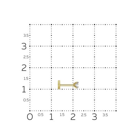 Пирсинг с бриллиантом 0.095 карат из лимонного золота 144690