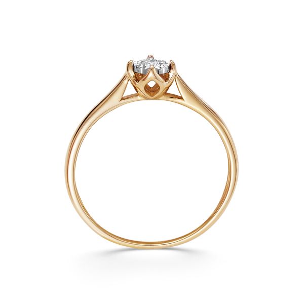 Кольцо с бриллиантом 0.055 карат из комбинированного золота 86508