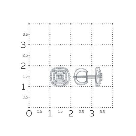Серьги-пусеты с 114 бриллиантами из белого золота 126431