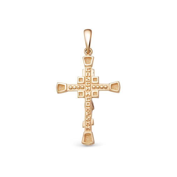 Православный крест с 4 бриллиантами 0.02 карат из комбинированного золота 79444