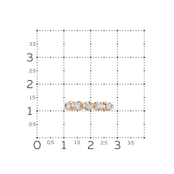 Кольцо с 5 бриллиантами 0.223 карат из красного золота 125300