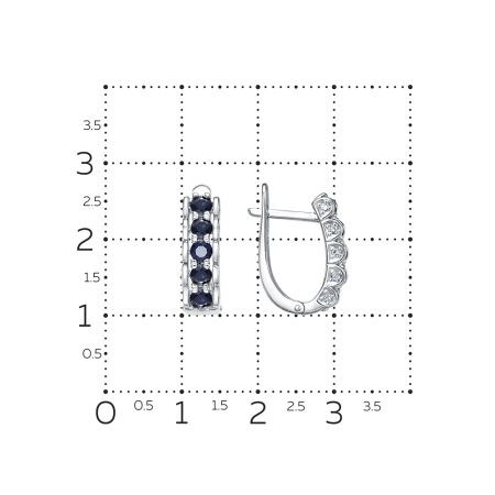 Серьги с 10 сапфирами и 20 бриллиантами из белого золота 131463