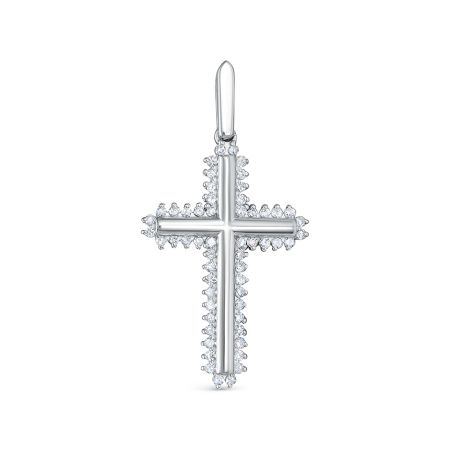 Декоративный крест с 56 бриллиантами 0.28 карат из белого золота 116702