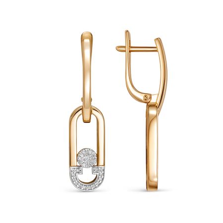 Серьги с 42 бриллиантами из красного золота 138869