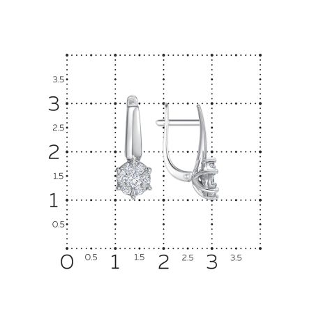 Серьги с 14 бриллиантами из белого золота 142814