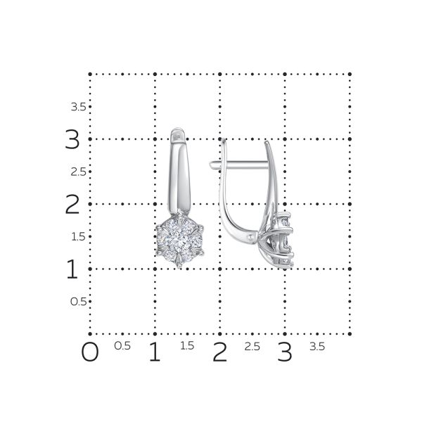 Серьги с 14 бриллиантами из белого золота 142814
