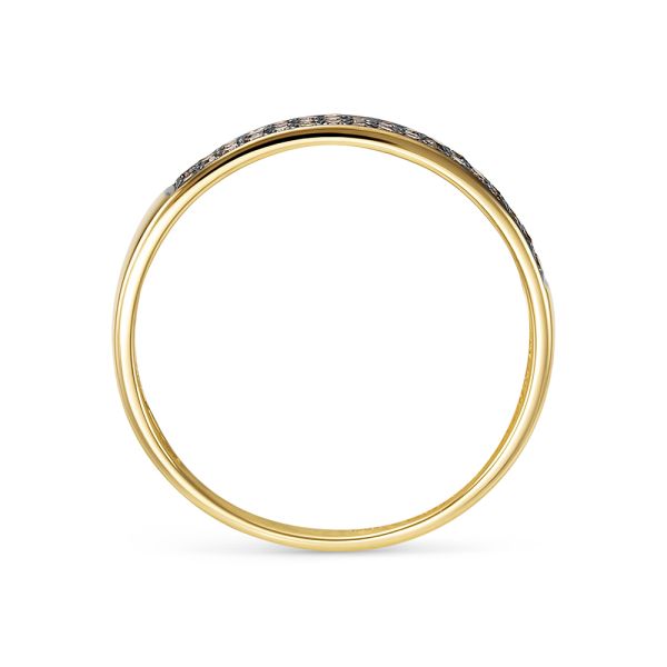 Кольцо с 51 коньячным бриллиантом из лимонного золота 140184