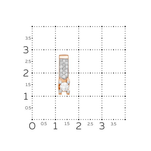 Подвеска с 14 бриллиантами из красного золота 61500