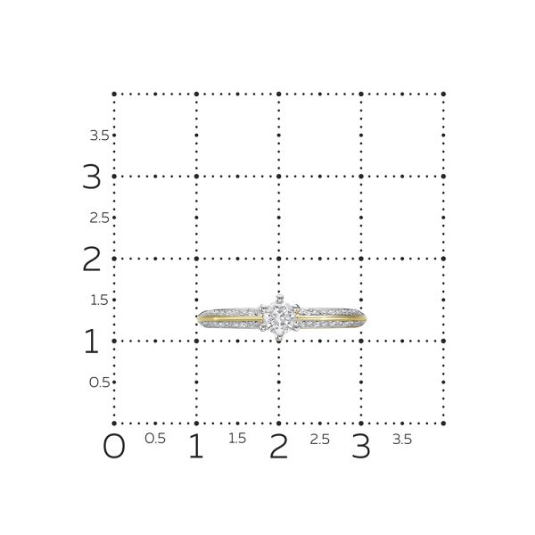 Кольцо с 59 бриллиантами из лимонного золота 129182